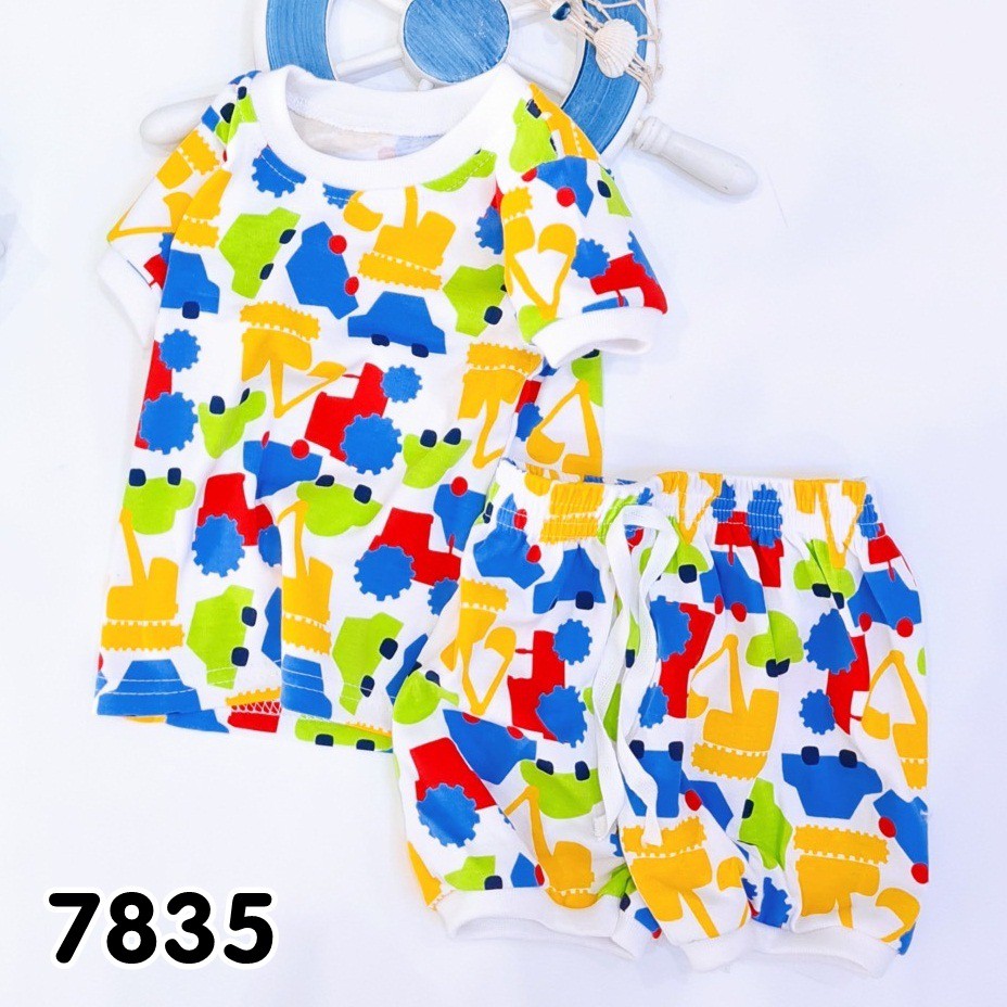 BỘ NGẮN TAY CỔ TRỤ NHIỀU HỌA TIẾT CHO BÉ TỪ 9KG- 22KG