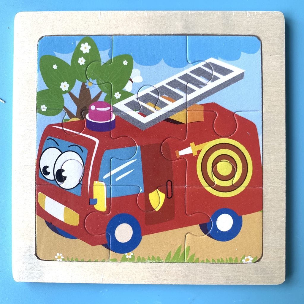 Tranh Ghép Chủ Đề Phương Tiện - Tranh Ghép 9 Miếng Nhỏ 11x11cm - Đồ Chơi Thông Minh Cho Bé