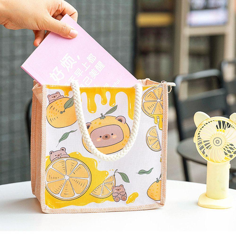 Túi Tote Có Khóa Kéo Họa Tiết Hoạt Hình Dễ Thương