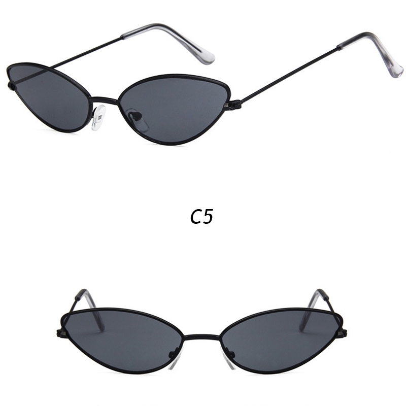 Kính Mát Mắt Mèo Gọng Kim Loại Phong Cách Hàn Quốc