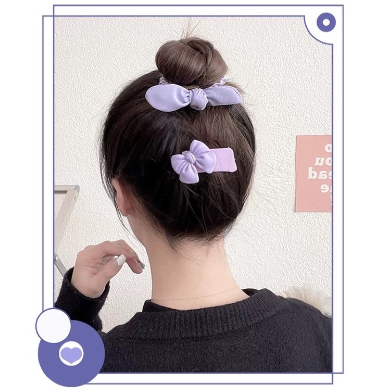 Dây buộc tóc màu Tím ngọt ngào - Kẹp tóc nữ phong cách Hàn Quốc dễ thương trẻ em - Phụ kiện tóc - Kẹp tóc màu Tí