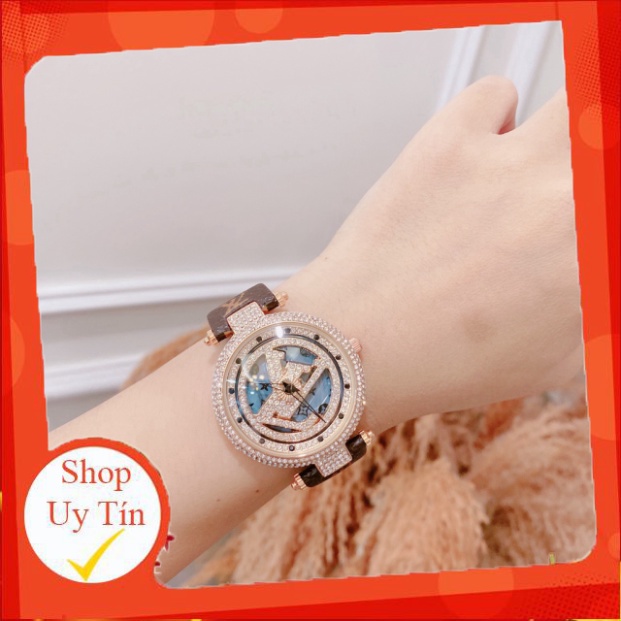 Đồng hồ LV  nữ dây da ko rỉ mặt xoay cao câp bền đẹp siêu hot, chống nước , bảo hành 12 tháng