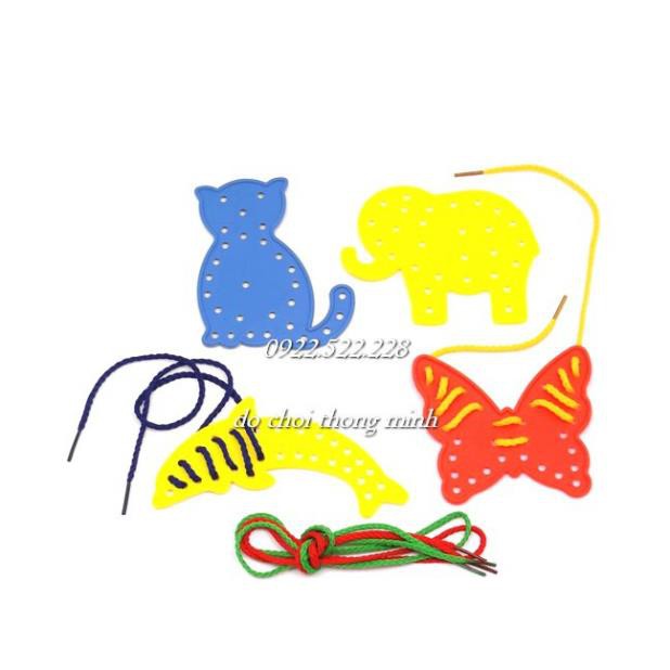 Combo 1 hình và 1 dây xâu luyện tay tập luồn dây theo lỗ