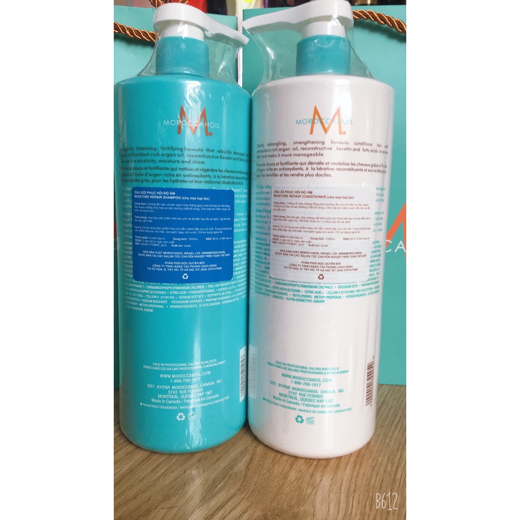 Cặp dầu gội xả mềm mượt maroc 1000ml hương thơm mềm mượt