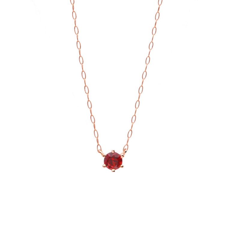 Dây chuyền nữ vàng hồng đính đá Garnet ESTELLE