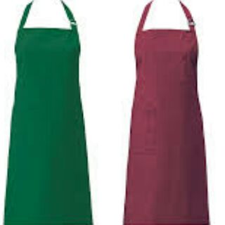 Tạp dề yếm đen, đỏ đô, nâu, xanh rêu, trắng