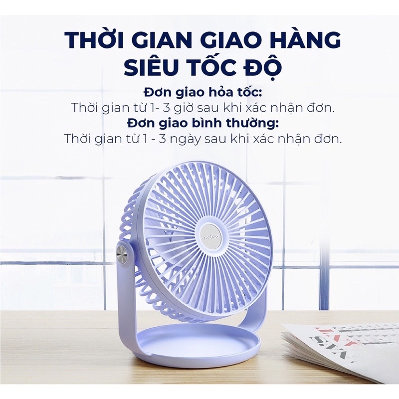 [Chạy Liên tục 50 giờ ] Quạt sạc tích điện mini để bàn Yoobao F2 PRO 10000mAh - Hàng chính hãng pin khủng