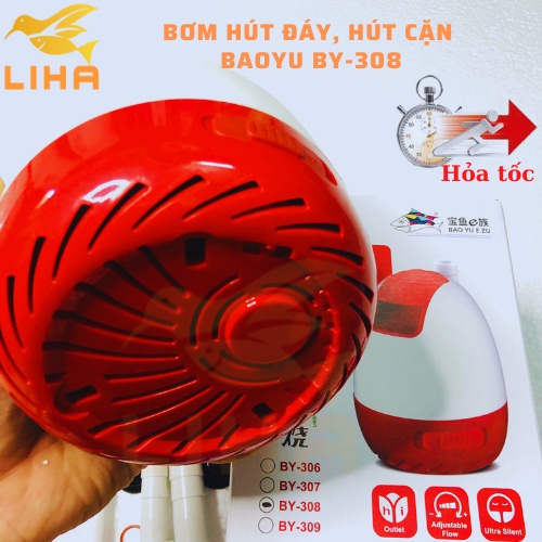 Máy Bơm Hút Cặn Baoyu BY-308 (100W-5500L/H-4.5M) - Bơm Hút Đáy Hồ Cá