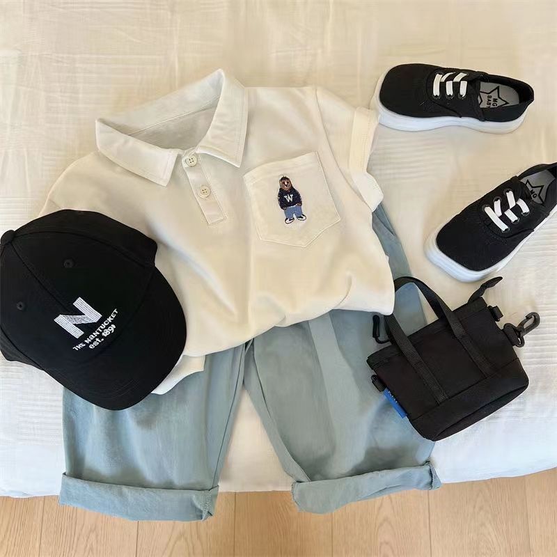 Áo Thun polo Cotton Nguyên Chất Phong Cách Mới Mùa Hè Cho Bé Trai