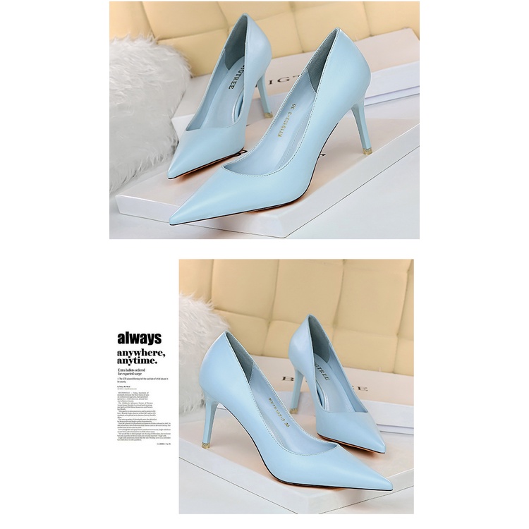 Giày Cao Gót Mũi Nhọn Màu Sắc Ngọt Ngào Phong Cách Hàn Quốc Thời Trang Cho Nữ