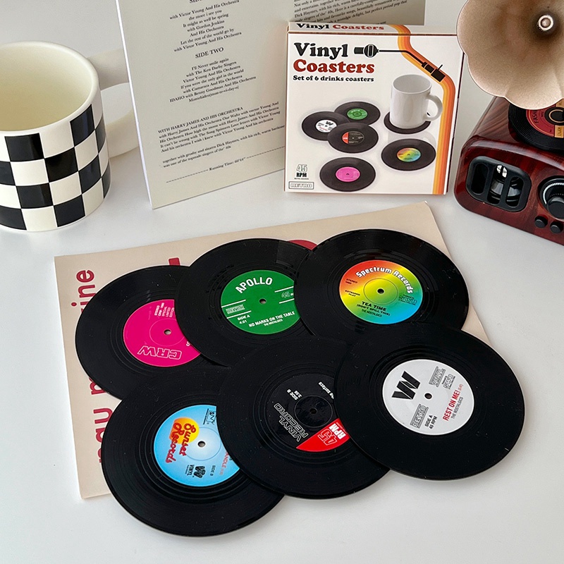 Set 2/4/6 Tấm Lót Đĩa CD Vinyl Sáng Tạo