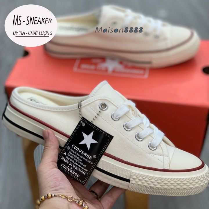 Giày sục nữ đế cao cv, giày đạp gót cv đen trắng cao cấp vip full size 36 đến 39/MS Sneaker