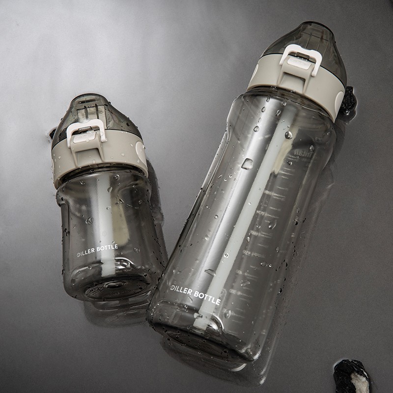 Bình nước DILLER có ống hút dung tích 400/1100ml nhiều màu sắc xinh xắn