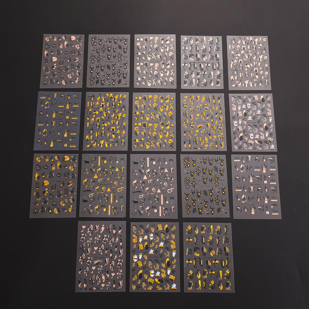 Miếng Dán Trang Trí Móng Tay Họa Tiết Hình Học Holographic