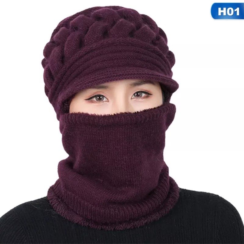 Mũ Mẹ Mùa Đông Mũ Len Nữ Cổ Điển Mũ Đi Xe Đạp Chống Gió Mùa Thu Đông Cho Người Trung Niên Và Người Già Dày Dặn Bằng
