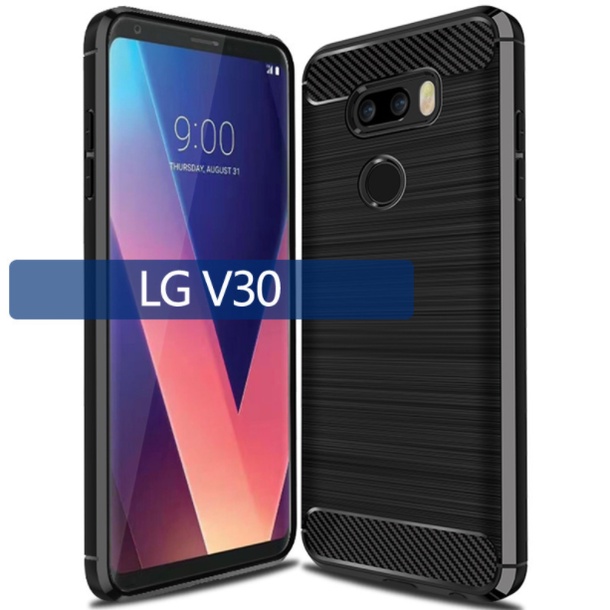 Ốp Điện Thoại Cho LG V30 Ốp Lưng Sợi Carbon Sang Trọng Cho lgv30 Silicon Chống Sốc TPU Mềm