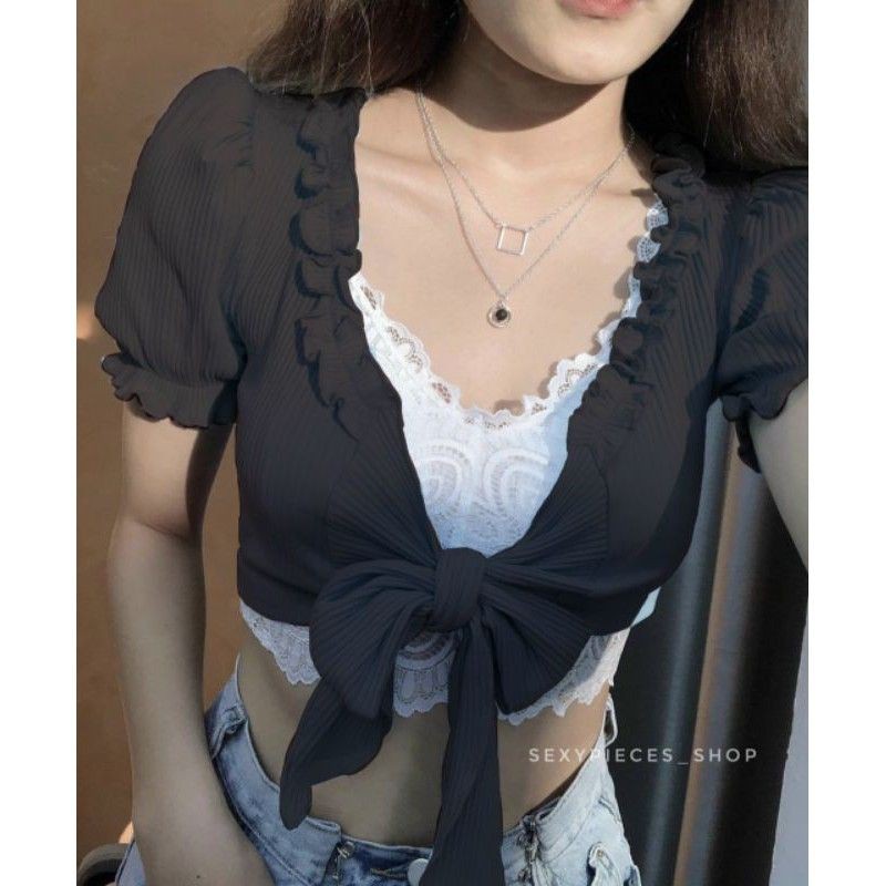 ÁO BÈO CỘT DÂY RIÊNG CROPTOP A3DR - NTTshop | BigBuy360 - bigbuy360.vn