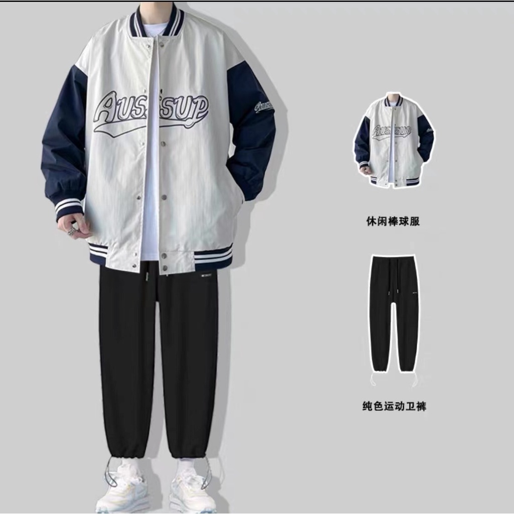 Áo khoác bomber thêu AUSUP cao cấp phiên bản hoàn hảo uniex nam nữ mặc đẹp form rộng- AQ STORE