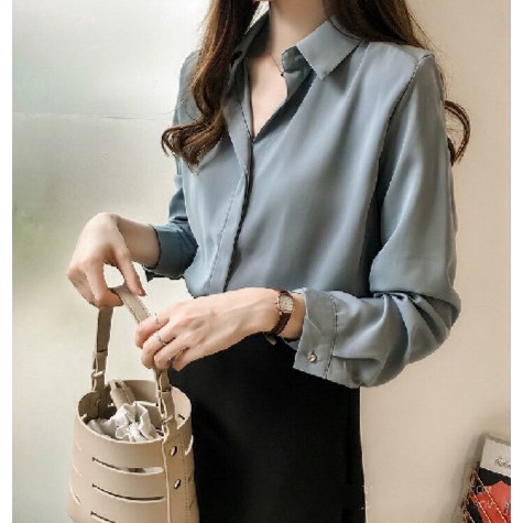 Ready Stock Korean Version Shirt Long Sleeve Loose Women Blouse