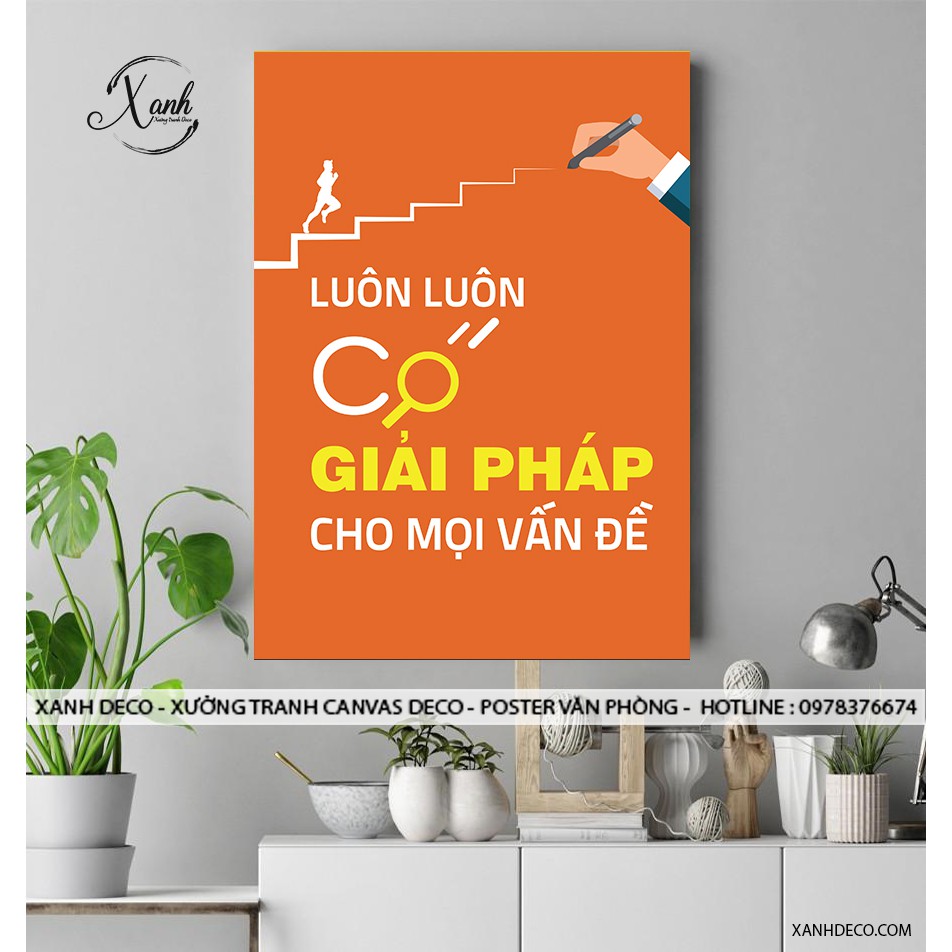 Tranh cổ động văn phòng công ty LUÔN CÓ GIẢI PHÁP CHO MỌI VẤN ĐỀ