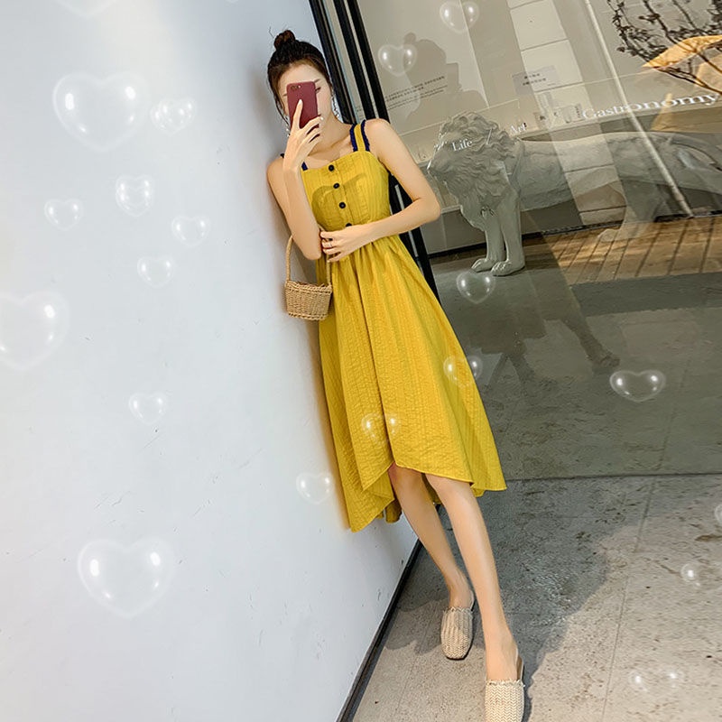 Đầm Nữ Ngắn Tay Cổ Tròn Lưng Thắt Dây Thời Trang