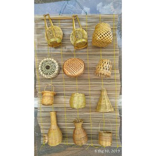 Dĩ phiên mây tre đan BỘ 12 món ngẫu nhiên