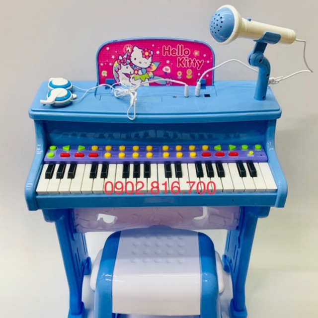 Hộp đồ chơi đánh đàn organ cho bé có micro và ghế ngồi P63
