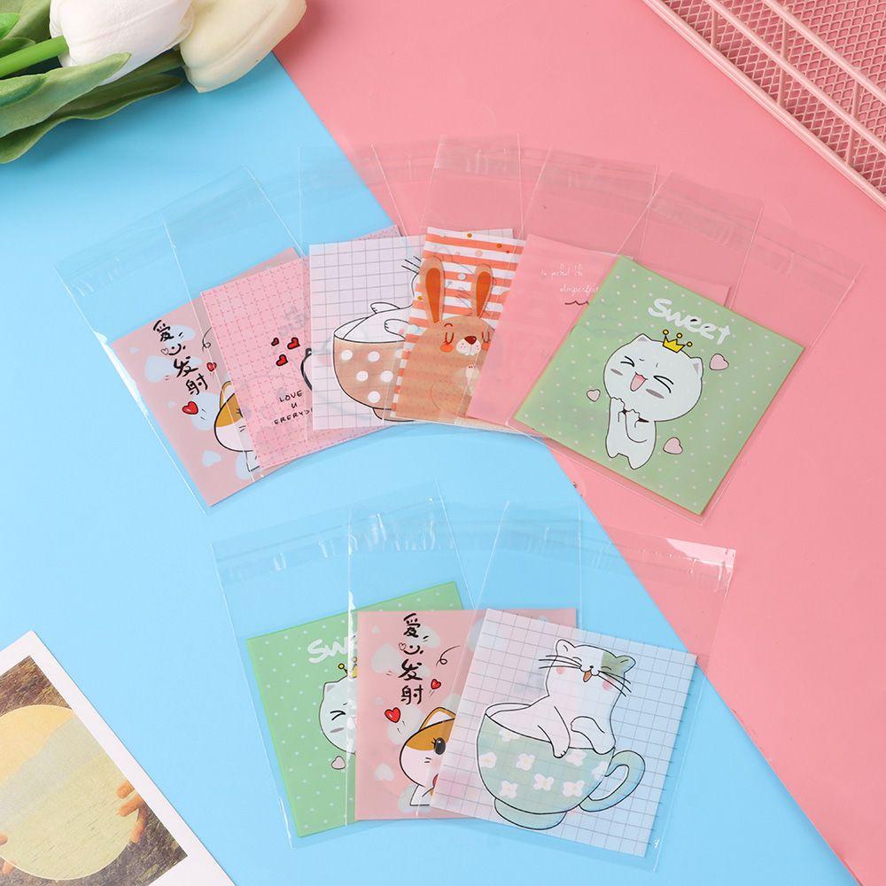 Set 100 Túi Đựng Kẹo In Hình Mèo Dễ Thương Kích Thước 7x7cm