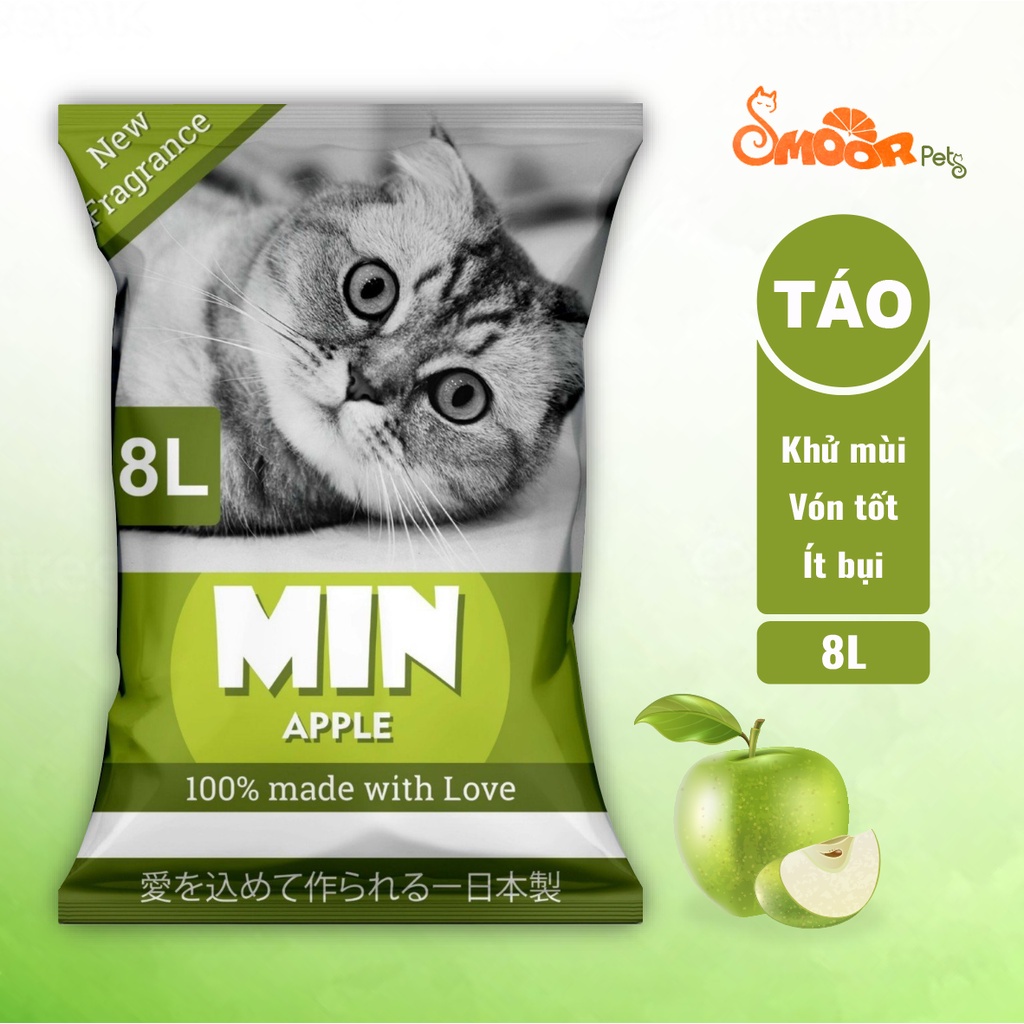 CÁT MIN - CÁT VỆ SINH CHO MÈO MIN 8L NHIỀU MÙI HƯƠNG