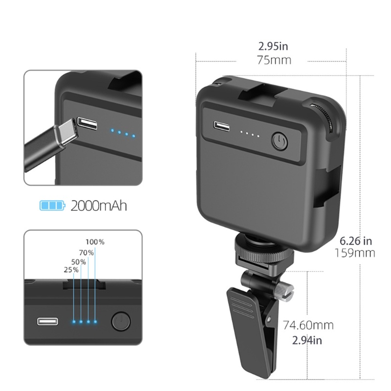 Đèn Đa Năng 2000Mah Hỗ Trợ Live Streaming Video