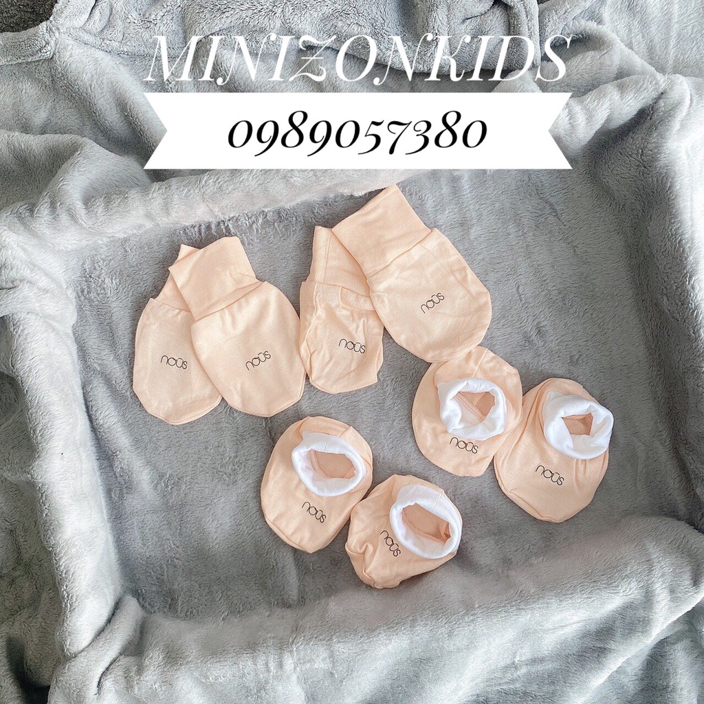 Set Mũ, Bao Tay, Bao Chân Nous Siêu Mềm Mại Cho Bé Sơ Sinh