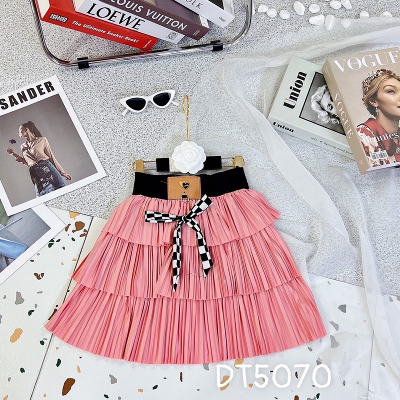 Chân váy xếp ly 3 tầng size đại cho bé gái