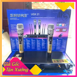 Micro không dây UGX 21  Micro không dây Shure UGX21 loại 1 main đỏ tự ngắt 5 giây mic không dây karaoke ugx 21. New 2021
