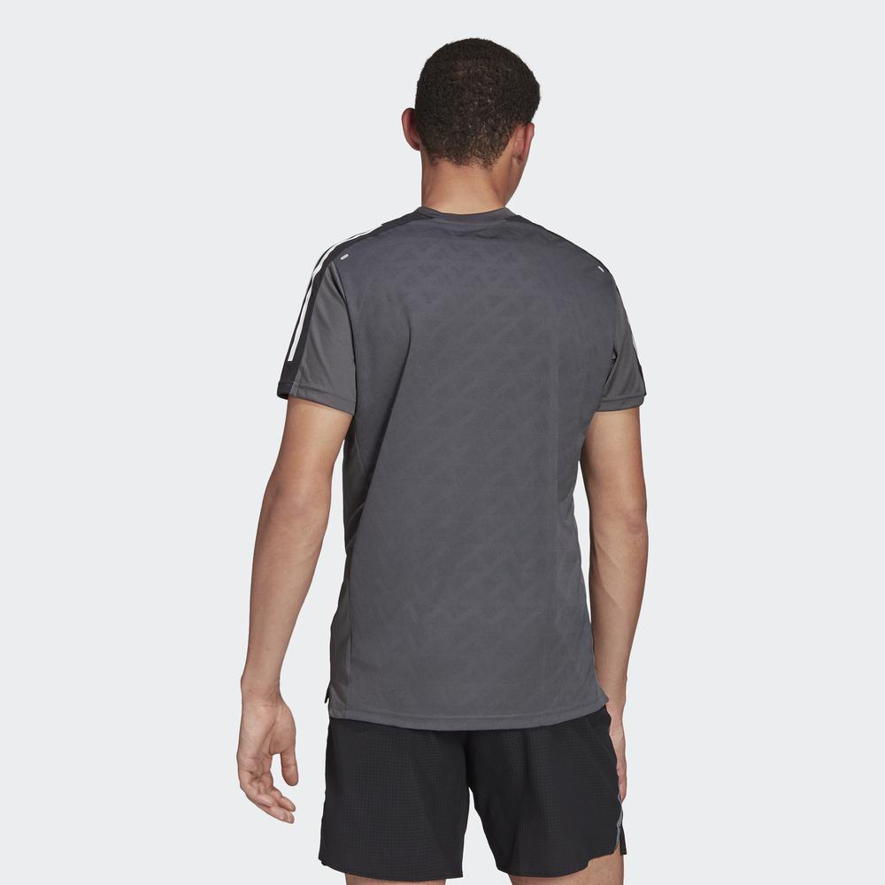 Áo Tee adidas RUNNING Nam Áo thun chạy bộ 3 Sọc Own The Run Màu xám H36452