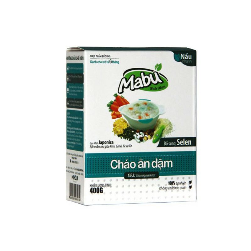 Cháo ăn dặm Mabu nguyên hạt 400gr (số 2)