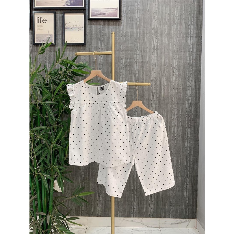 Đồ bộ lửng nữ mặc nhà, hàng F21 vnxk chất kate cực mát