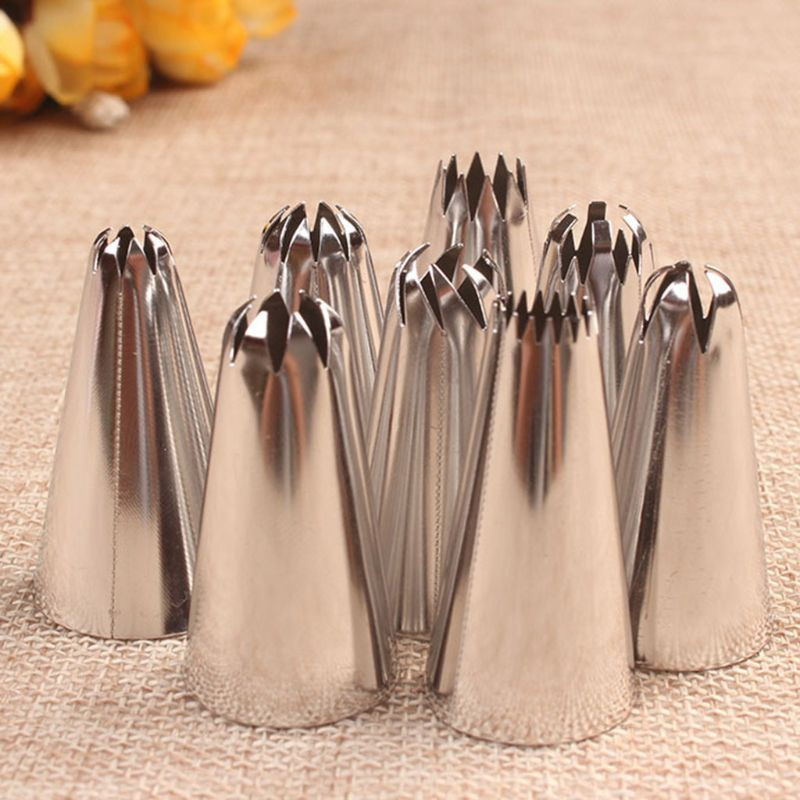 8 Đầu Bắt Bông Kem Trang Trí Bánh Bằng Thép Không Gỉ