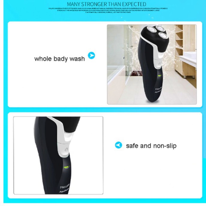 Sản Phẩm Máy Cạo Râu Thương Hiệu Cao Cấp Philips AT610. Đầu cạo thích hợp khô và ướt, lưỡi cạo bền bỉ. Bảo hành 24 tháng