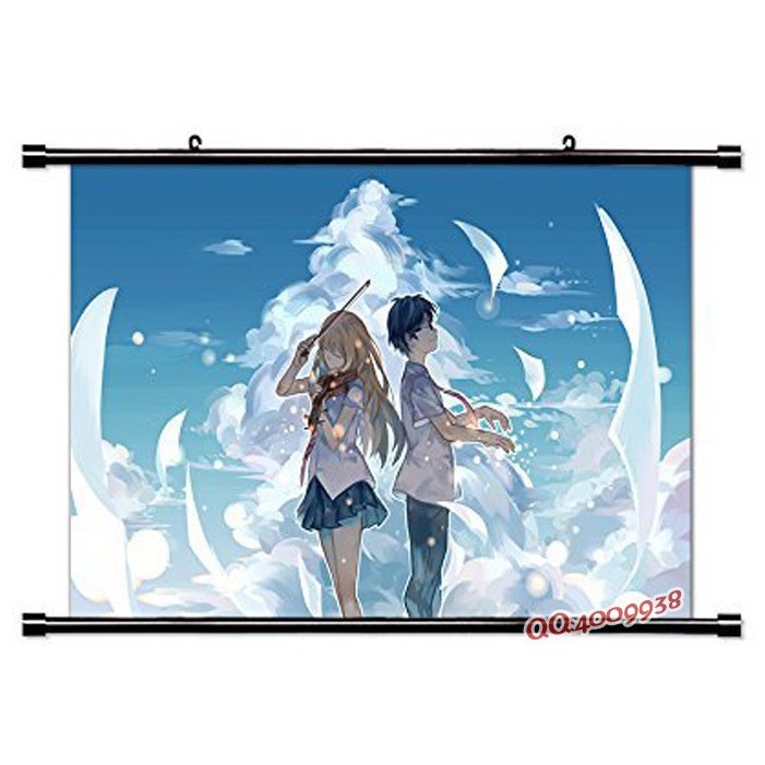Poster vải anime Your Lie in April 45x30 tranh vải cuộn treo tường