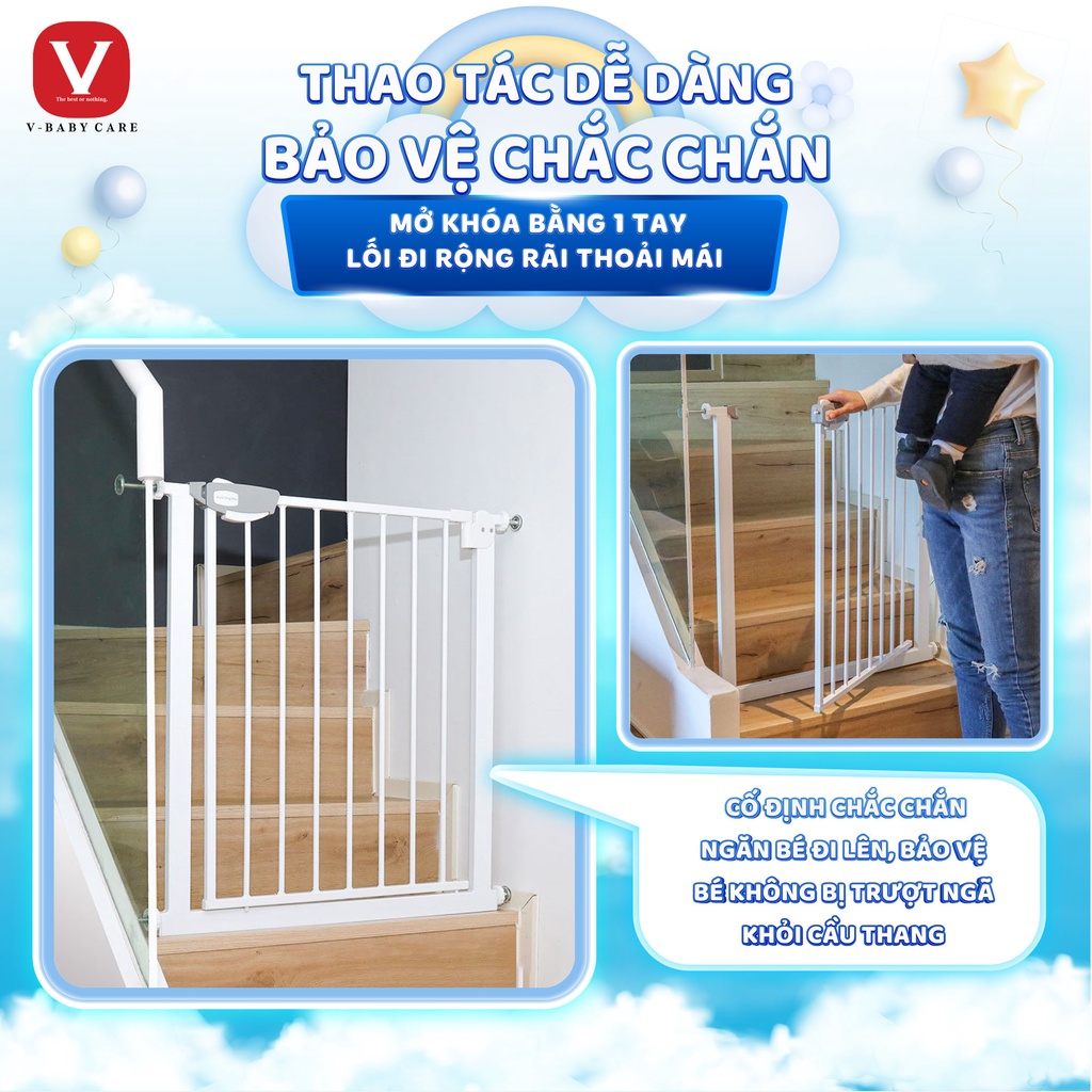 Thanh Chắn Cửa Cầu Thang V-Baby 2022