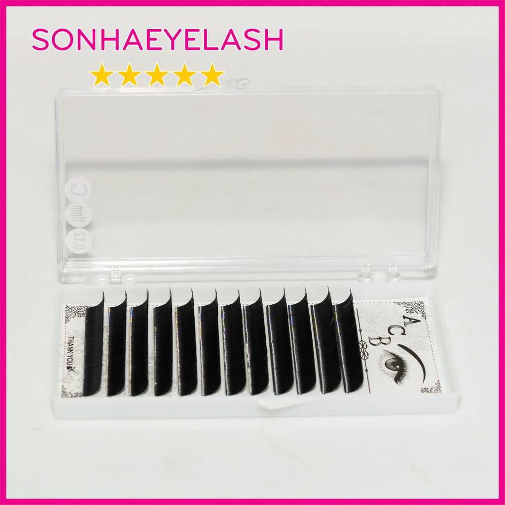 Mi khay độ cong C, chất silk Hàn, mềm dễ bắt keo, dùng để nối volume, classic, Sơn Hà eyelash chuyên sỉ lẻ dụng cụ mi