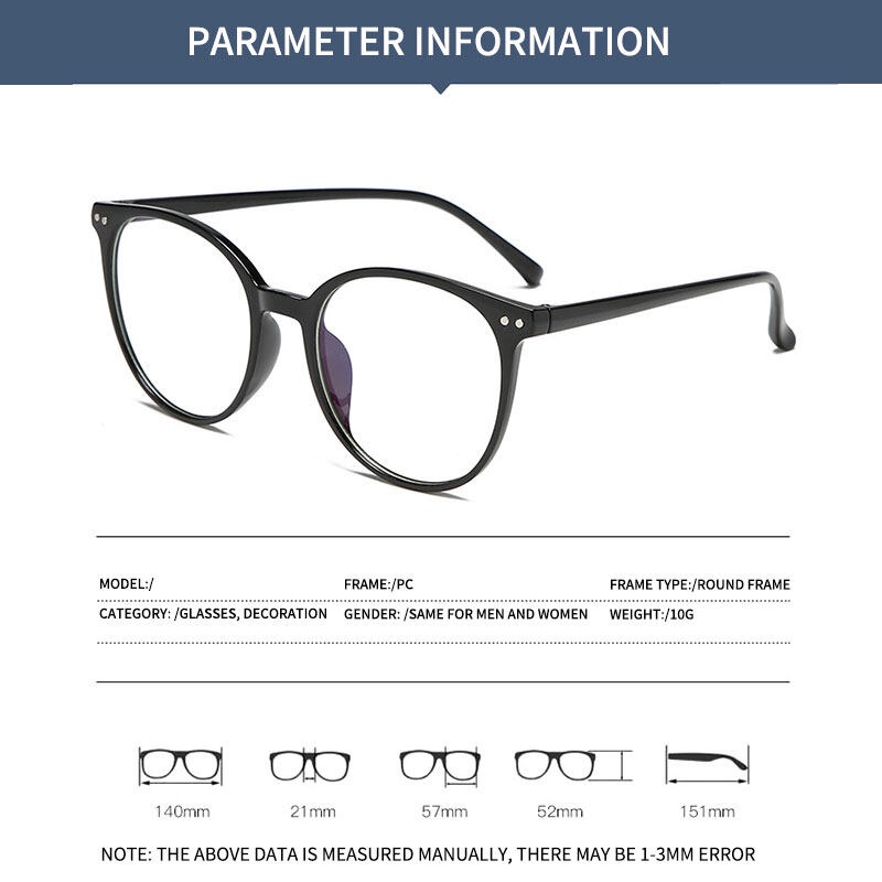 Mắt Kính Chống Ánh Sáng Xanh Phong Cách Retro Dành Cho Nam Nữ