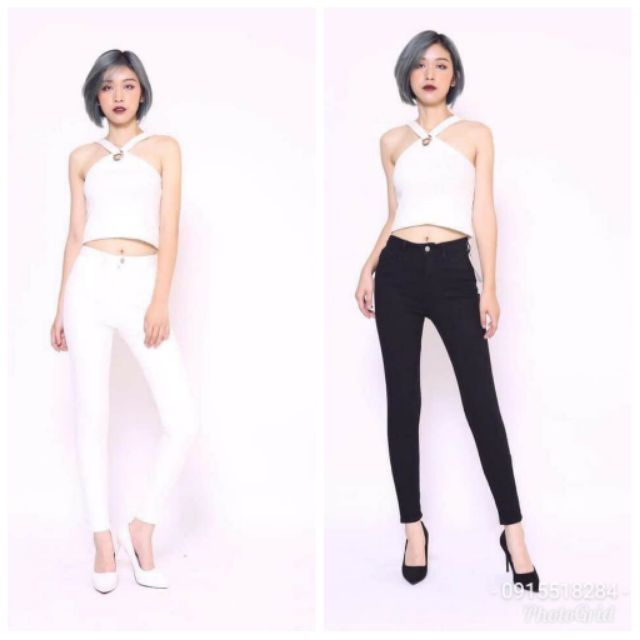 Quần jean skinny đen trắng ct jean quần bò nữ dáng ôm shop.congso
