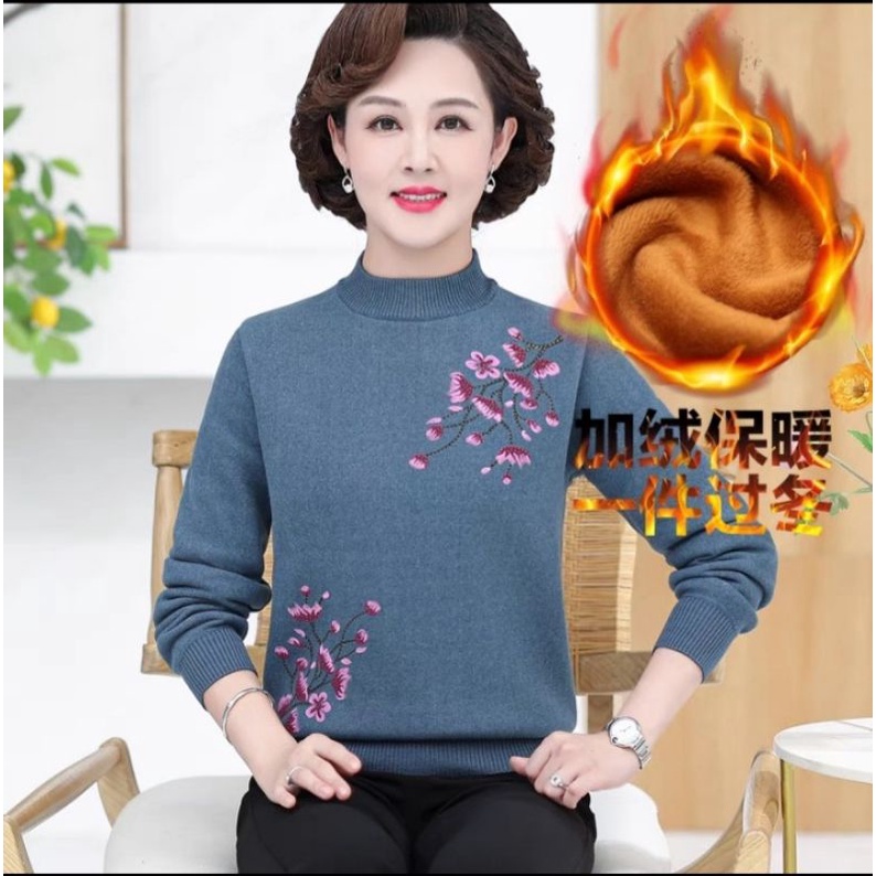 Áo Len Nữ Trung Niên, Áo Len Cho Mẹ Cho Bà Lót Nỉ Dày Ấm.