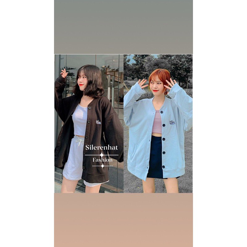 Áo khoác nữ bomber thêu hình cún con chất da cá lạ mắt | BigBuy360 - bigbuy360.vn