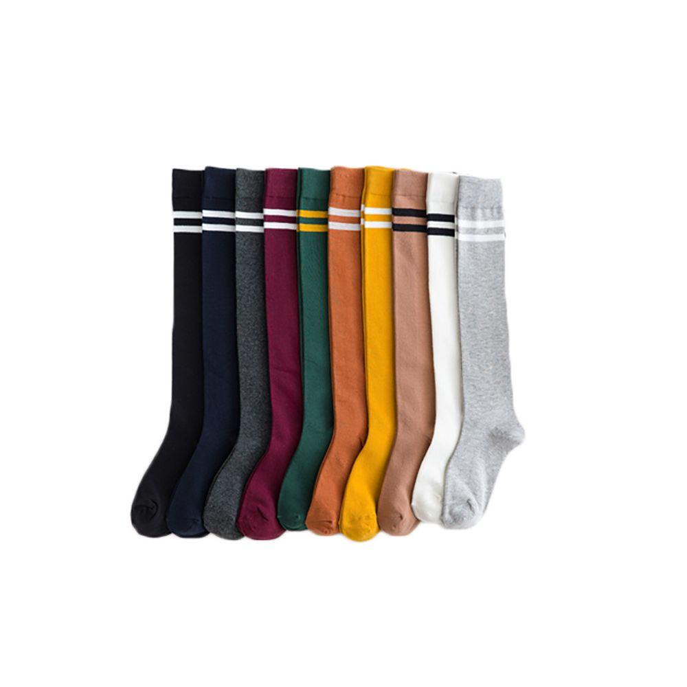 Vớ Cotton Dài Kẻ Sọc Co Giãn Độc Đáo Cho Nữ