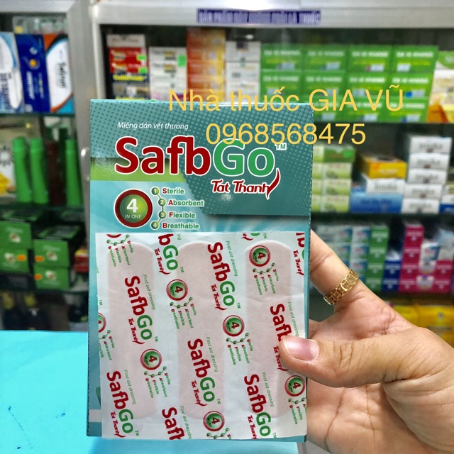102 Miếng Băng Cá Nhân SAFBGO Chống Thấm Nước Co Giãn Khô Thoáng Vô Trùng
