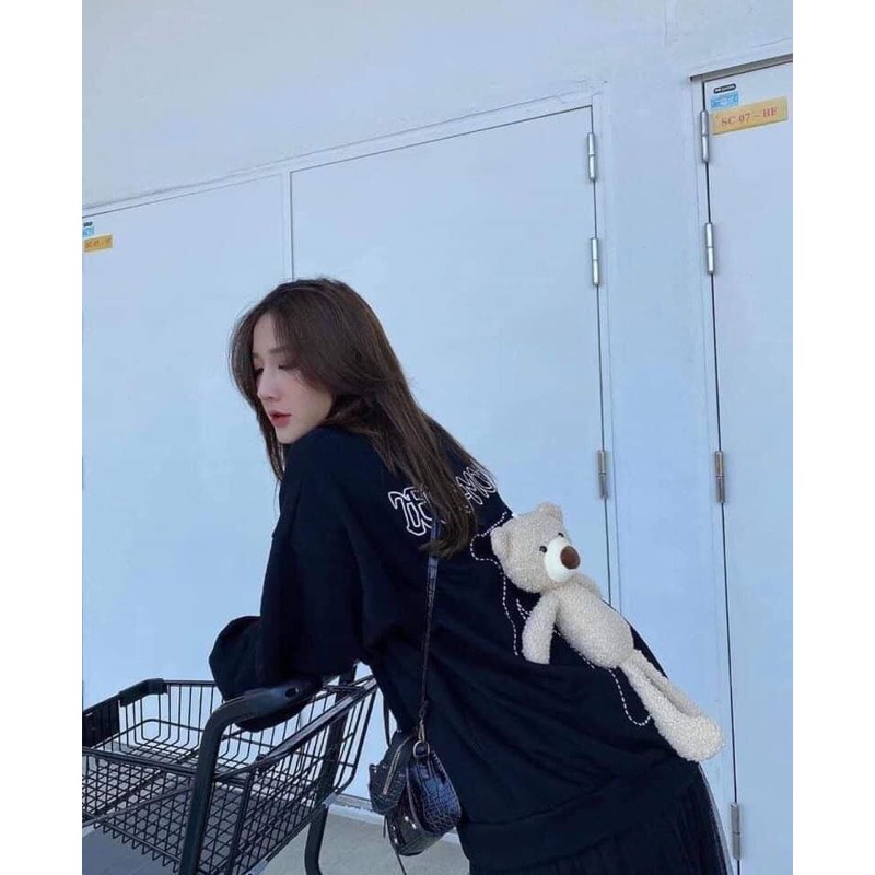 Áo thun dài tay gấu bông lưng