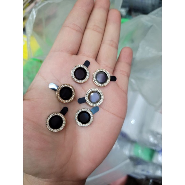 Bộ 3 dán mắt camera kim cương đính đá 12 pro max/12 /12 pro/11 pro max/11/11 pro. nhiều màu siêu đẹp.