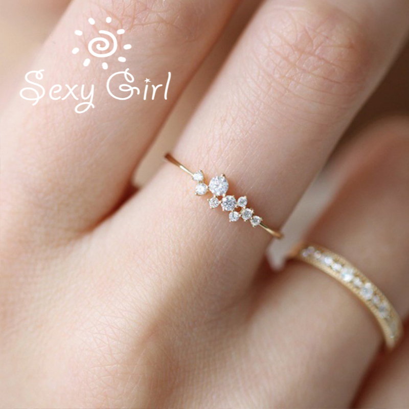 Nhẫn mạ vàng 18k đính đá thời trang sang trọng